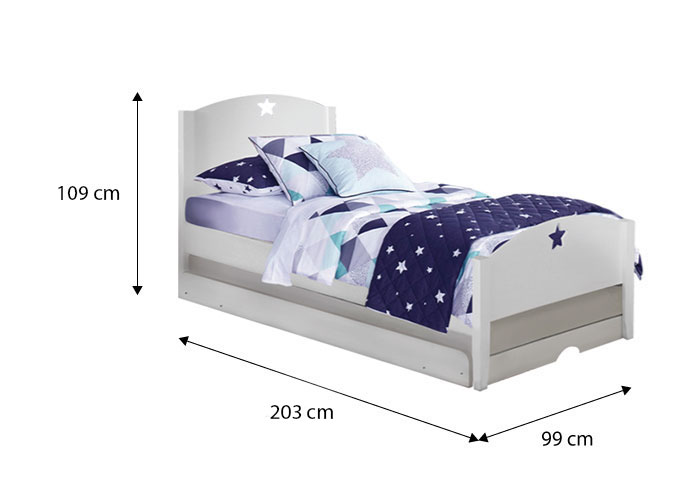 Starlight Single Bed Frame with Pull Out Single Raising Bed